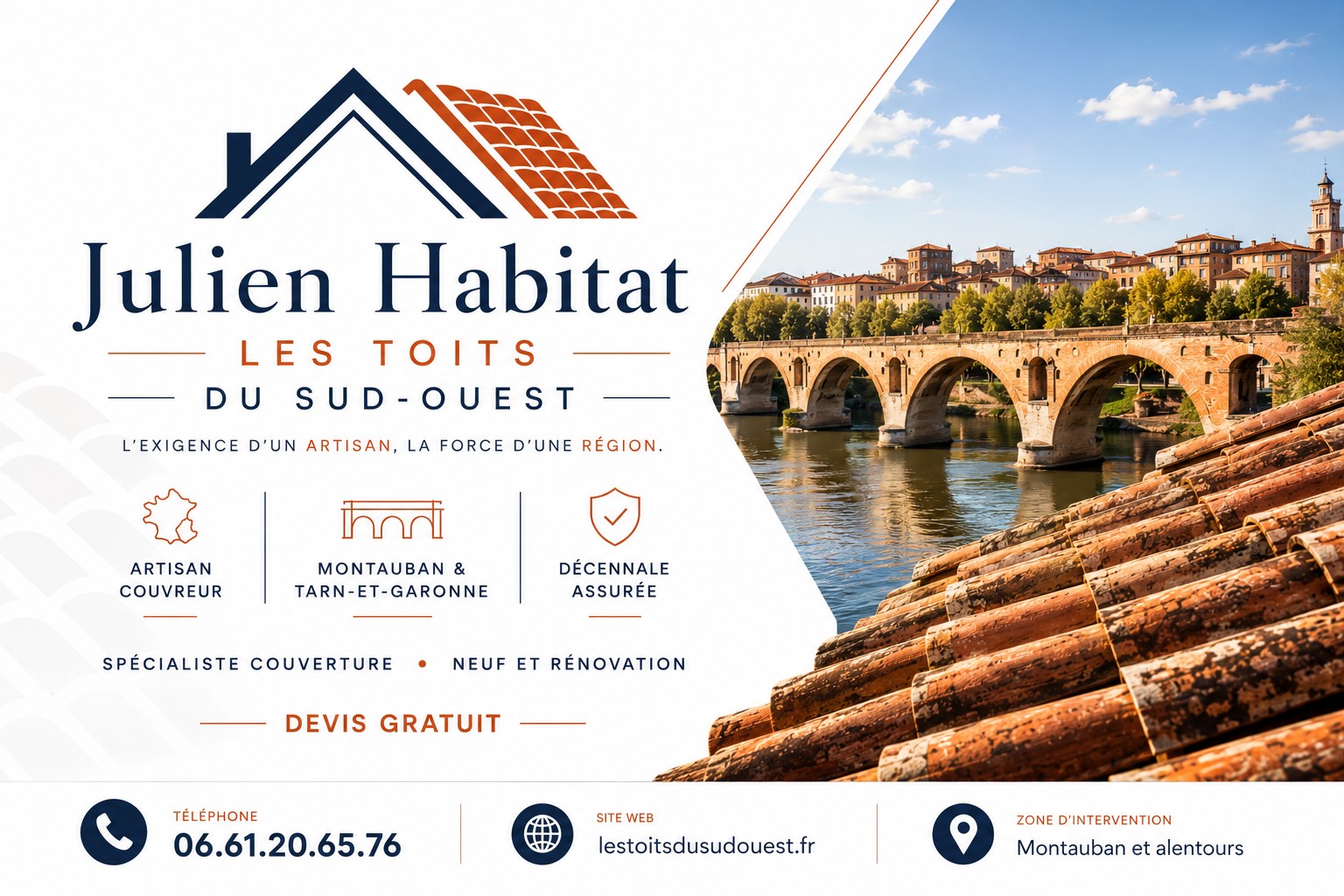 Julien Habitat — Les Toits du Sud-Ouest, artisan couvreur à Montauban